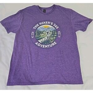 Gildan Adult's Large The Hiker's 365 Adventure T-shirt Purple